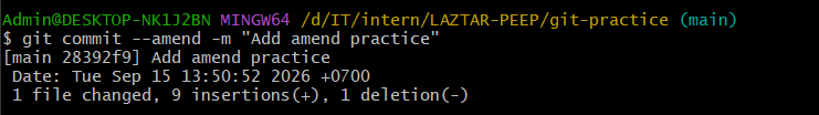 git commit –amend